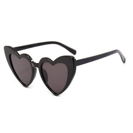 YooThink Love Heart Shaped Sunglasses for Women,Vintage Cat Eye Mod Style Retro Glasses (Pearl/Red)