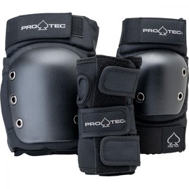 Pro Tec Unisex Youth Pro-tec Pads Street Gear Junior 3 Pack Open Protection Set, Black, YM UK