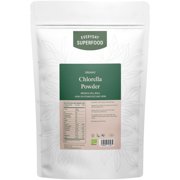 Everyday Superfood Organic Chlorella Powder 1kg, Broken Cell Wall, Ideal