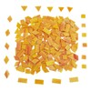 200g Stained Glass Mosaic Tiles, 230 Pieces Square Triangle Rhombus
