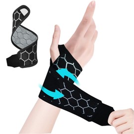 Wrist Supporter, Fixed Protection, Breathable Mesh, Thumb Supporter, Protection, Injury Prevention, Lightweight, Sweat Absorbent, Quick Drying, Sports, Housework, Nursing, Computer/Smartphone Operation, Unisex (1, Black)