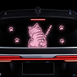 Dreothy Rear Wiper Decal Funny Cat Moving Tail Waving Wiper Decal Cat Car Stickers and Decals Safety Warning Reflective Stickers for Cars Rear Wipers Windshield Stickers Rear Window Wiper