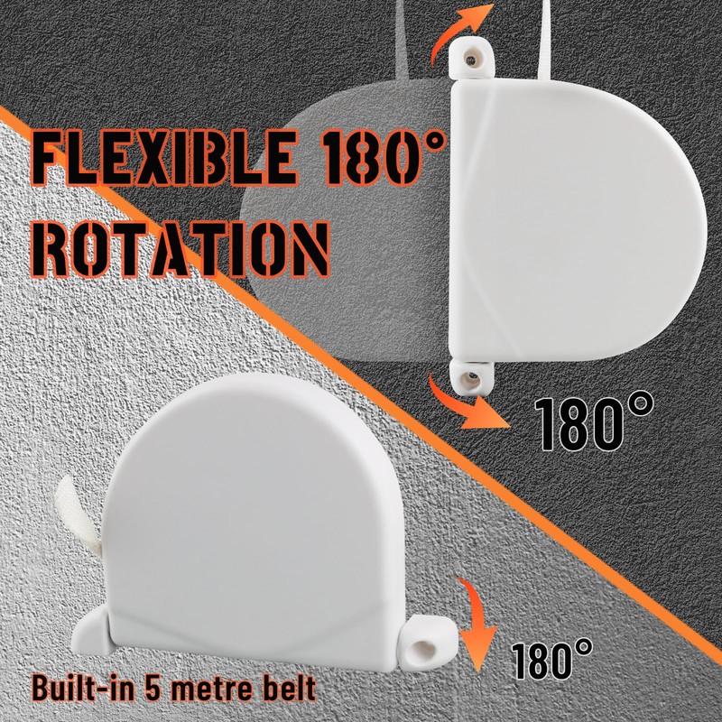 badaren Roller Shutter Belt Winder, Screw-On Winder -180° Rotation -