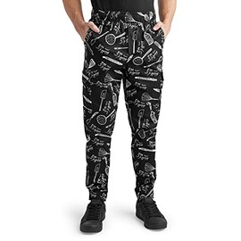 CHEF 360 Men's 7-Pocket Bon AppÃ©tit Print Stretch Jogger Chef Pant