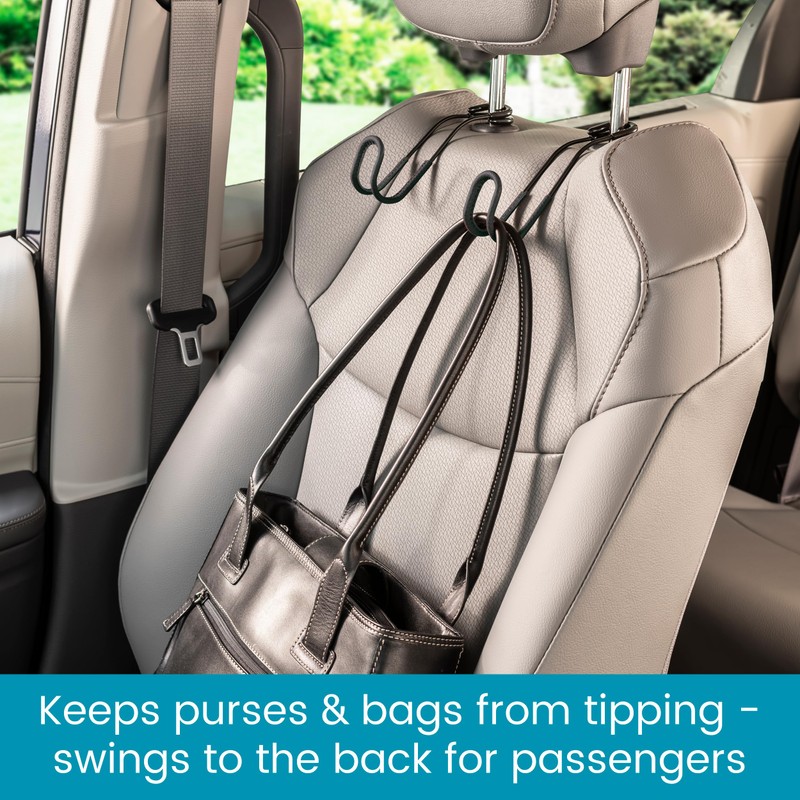 High Road Car Hooks for Purses and Bags with Leather