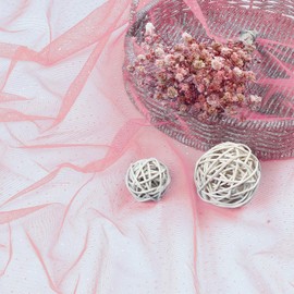 Entisn Glitter Tulle Fabric, 3 Yards x 60 Inch Wide Tulle Bolt Pink Tulle Netting with Iridescent Sequin, Soft Sparkly Tulle Fabric Bulk for Bridal Veil Wedding Decoration Tutu Skirt Gift Wrap