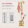 Tajsoon Coat Tree with Umbrella Holder, Coat Rack Freestanding, Coat