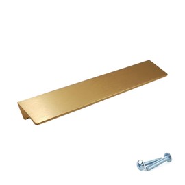 M4TEC Bar Kitchen Cabinet Handles, Kitchen Cupboard Door Handles, Wardrobes and Drawers, Bedroom Furniture Finger Edge Pull Handle Brushed Brass. VE8 Series: 64 mm Pack of 10