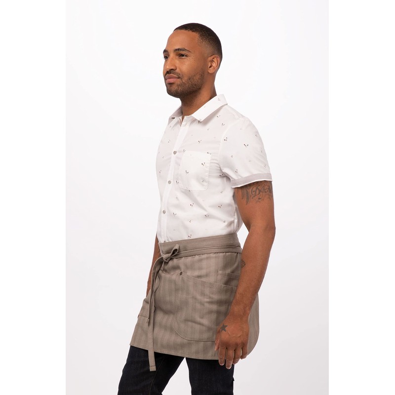 Chef Works Unisex Seattle Half Bistro Apron, Taupe, One Size