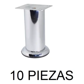 Herrajes Guerrero Pata Para Mueble O Sala 10 Cm Altura Paquete De 10 Cromo