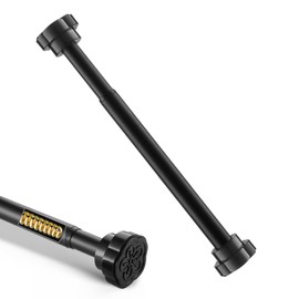 Tension Rod, Strong Tension Rod, Curtain, Tension Rod, Strong Bar, Closet, Easy Adjustment, No Tools Required, Diameter 1.0 inches (25 mm), Jet Black Own Craft Tension Rod (#A 13.8 - 21.7 inches (35 -