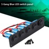 5 Gang Rocker Switch Panel, 12V-24V Boat LED Switch Panel,