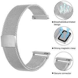 Oumida für Garmin Venu 2 Armband/Venu 3 / Garmin Vivoactive 4 45mm Armbänder Damen Herren, 22mm Metall Uhrenarmband Edelstahl Mesh mit Magnet Ersatzarmband für Garmin Forerunner 255/265/745/255 Music