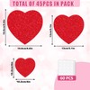 JarThenaAMCS 45Pcs Valentine's Day Paper Cut-Outs with Glue Points Red