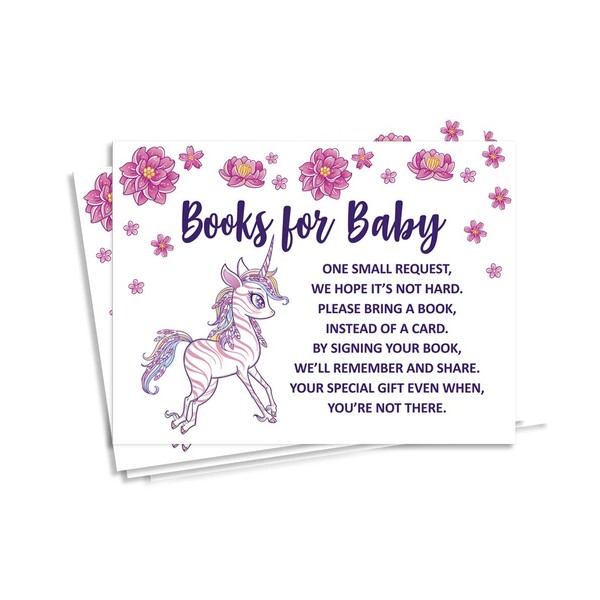 Inkdotpot 30 Unicorn Jungle Animals Baby Shower Book Request Cards
