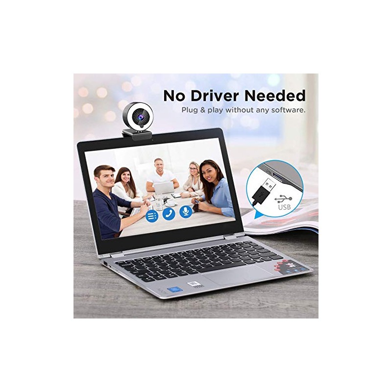 Webcam Streaming Gaming, 2K Web Cam 1080P HD USB 3.0