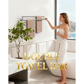 Alise Double Towel Bar Brushed Nickel,24" Towel Racks for Bathroom Wall Mounted,Bathroom Towel Rack SUS304 Stainless Steel Bathroom Towel Holder Quick Drying Hand Towel Holder Towel Bar for Walls