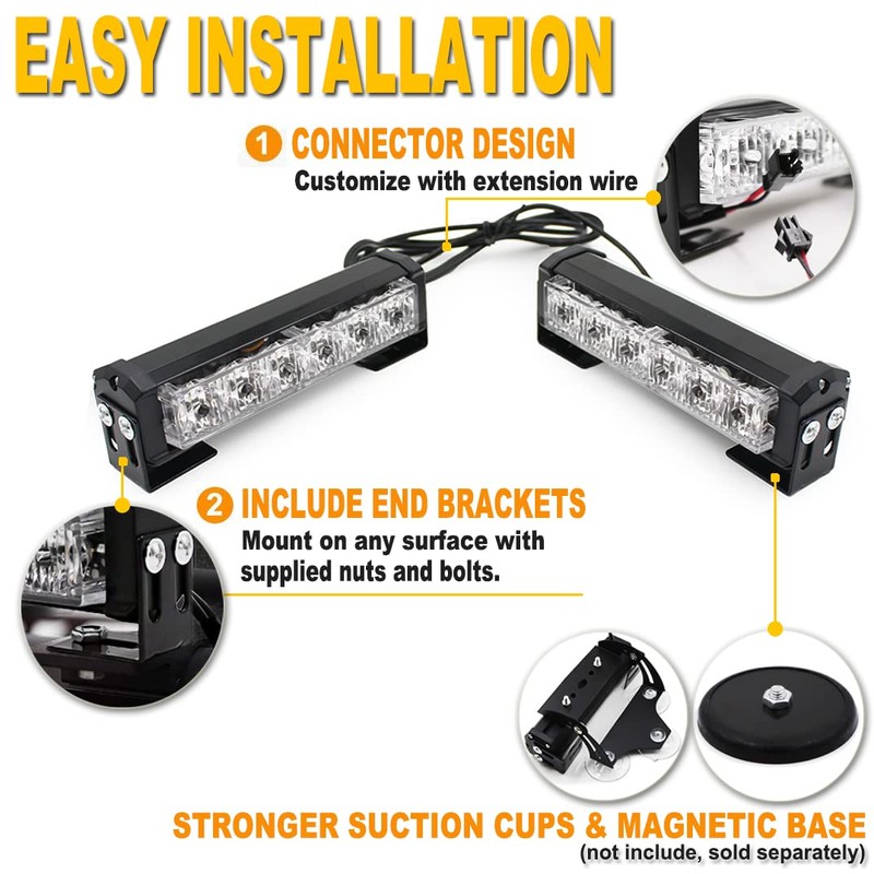 FOXCID 2 X 6 LED 9 Modes Traffic Advisor Emergency