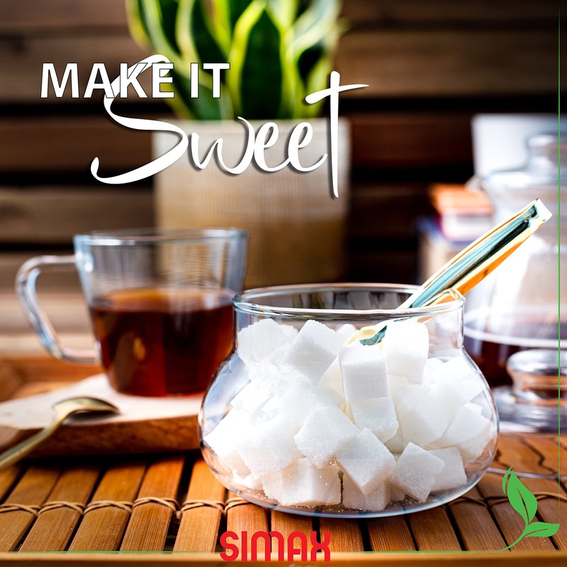 SIMAX Borosilicate Glass Sugar Bowl with Lid, 16 Ounce, Clear,