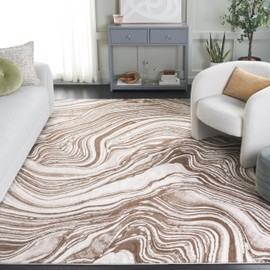 SAFAVIEH Meadow Collection Area Rug - 8' x 10', Beige & Brown, Modern Abstract Design, Non-Shedding & Easy Care, Ideal for High Traffic Areas in Living Room, Bedroom (MDW564B)
