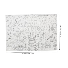 Totority Happy Birthday Large Coloring Poster Boys and Girls Party Tablecloth Birthday Doodle Decor Creative Art Activity for Children