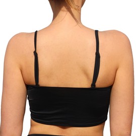 MYLILY Bikini Top Bandeau | Bandeau Top Women | Removable Straps and Strapless | Bandeau Bikini Top Black, black