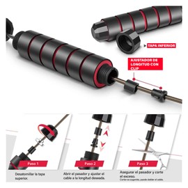 ALTERA Cuerda de Salto | Cuerda de entrenamiento | Cuerda para Boxeo, Cardio Crossfit y Fitness (Rojo)