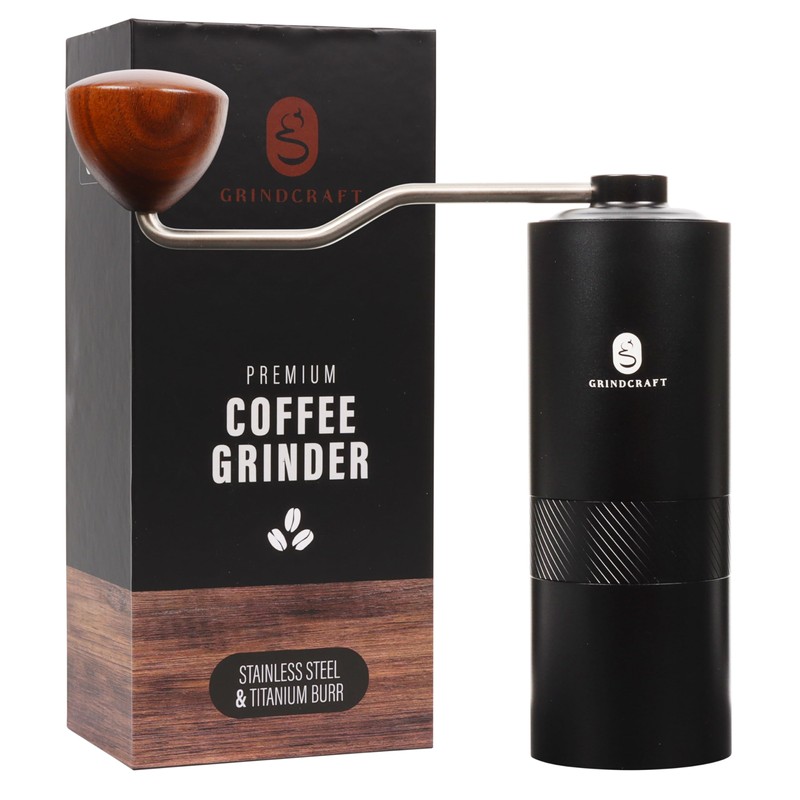 Premium Manual Coffee Grinder with Titanium-Plated Stainless Steel Burr Grinder