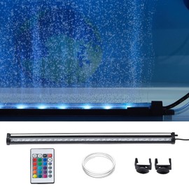 Carefree Fish Aquarium 4/8/12/16/24/40In Led Nanometer Materials Air Stone Strip Ⅱ and Tube Fish Tank Oxygen Stone Bubble Wall RGB Light Waterproofing Grade IP68(Air Pumps not Included