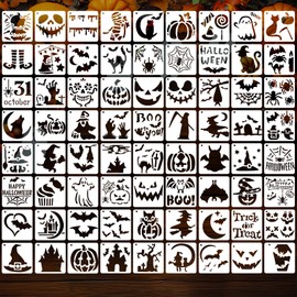 SRIZIAN 72PCS Halloween Stencils for Painting Reusable