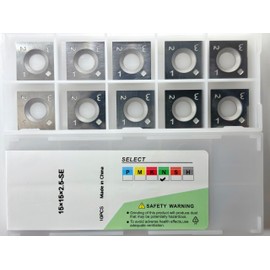 15x15x2.5mm Carbide Inserts for Woodturning, Replacement Cutter Knives Fits Spiral/Helical Planer Heads, Wood Lathe Tools, Ci1, 10pcs