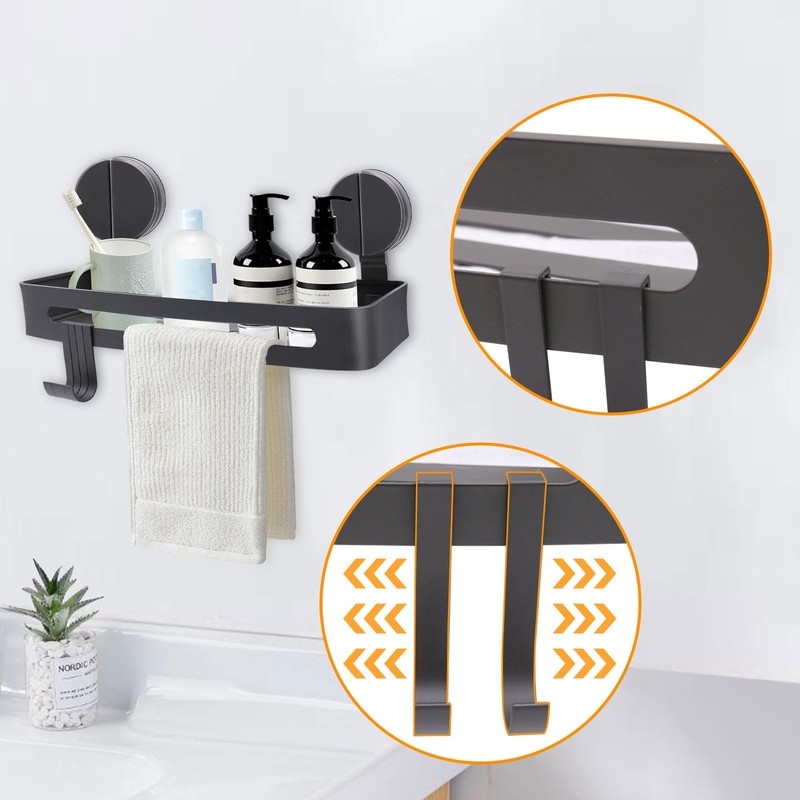 Noviatrix Shower Shelf Suction Cup, Holeless Suction Cup Shampoo Holder