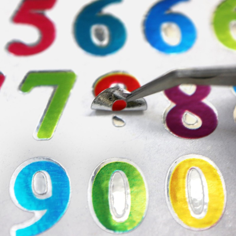 YS-033 Mixed Number Stickers Colorful Number 1 Sheet 66 Sheets