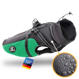 Tierhood Dog Raincoat - Dog Raincoat Waterproof - Dog Coat for Small Dogs - Reflective Rain Jacket Dog - Dog Raincoat with Harness Waterproof - Green