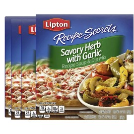 Lipton Recipe Secrets Savory Herb with Garlic Soup & Dip Mix, 2.4 oz (Pack of 4)