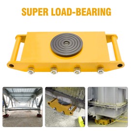 8T/12T Heavy Duty Machine Dolly Skate for Industrial Moving Equipment Machinery Roller Mover Skates 360°Swivel Industrial Machinery Mover Warehousing Transportation (12T Yellow)