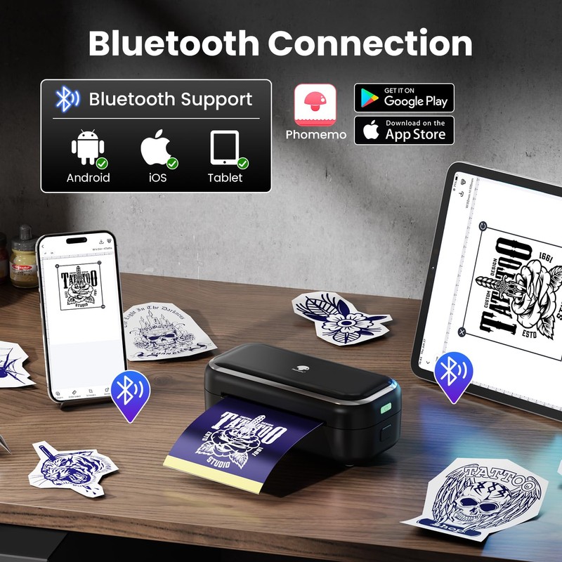 TP31 Mini Tattoo Stencil Printer for 3-Inch Tattoos, Portable