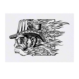 'Steampunk Head Motif' Temporary Tattoo - Water Resistant, Skin-Safe, Non-Toxic Transfer (TO00022282)