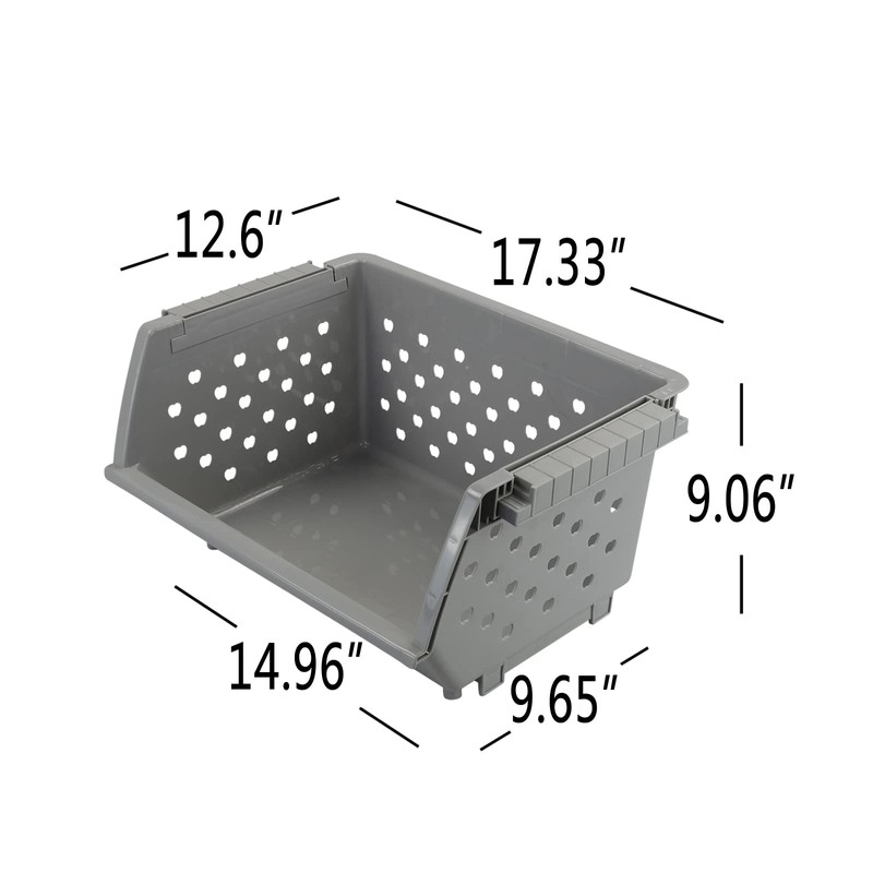 Ucake 4 Pack Stackable Detachable Storage Baskets, Stacking Bins for