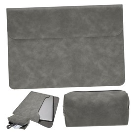 Operitacx Laptop Hülle mit Power Storage Bag aus PU Leichter Schlanker Laptop Schutz Sleeve Stoßfest mit Magnetverschluss für Transportablen Einsatz