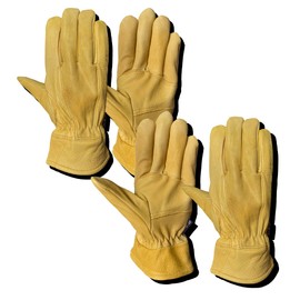 SKYDEER Premium Full Wild Elkskin Leather Work Gloves (2 Pairs), All-Weather Durable & Breathable, Anti-Slip Grip for Truck Driving and Labor Use (SD8683T/2XL)