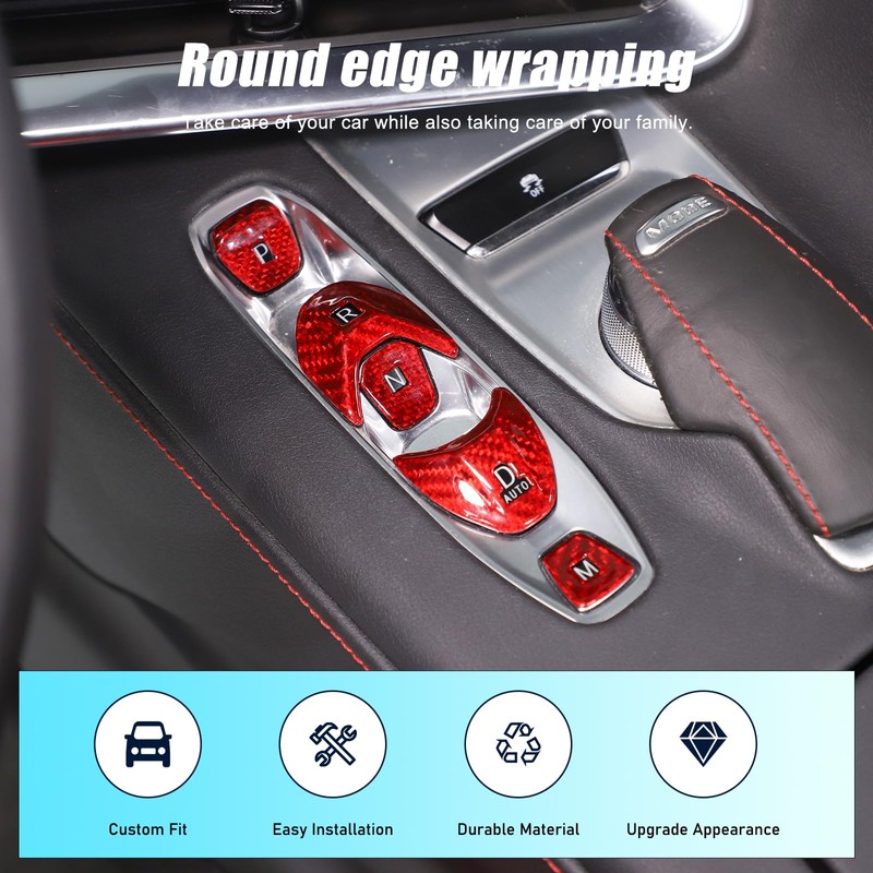 TOYCIDFG Gear Shift Panel Button Cover Compatible with Corvette C8