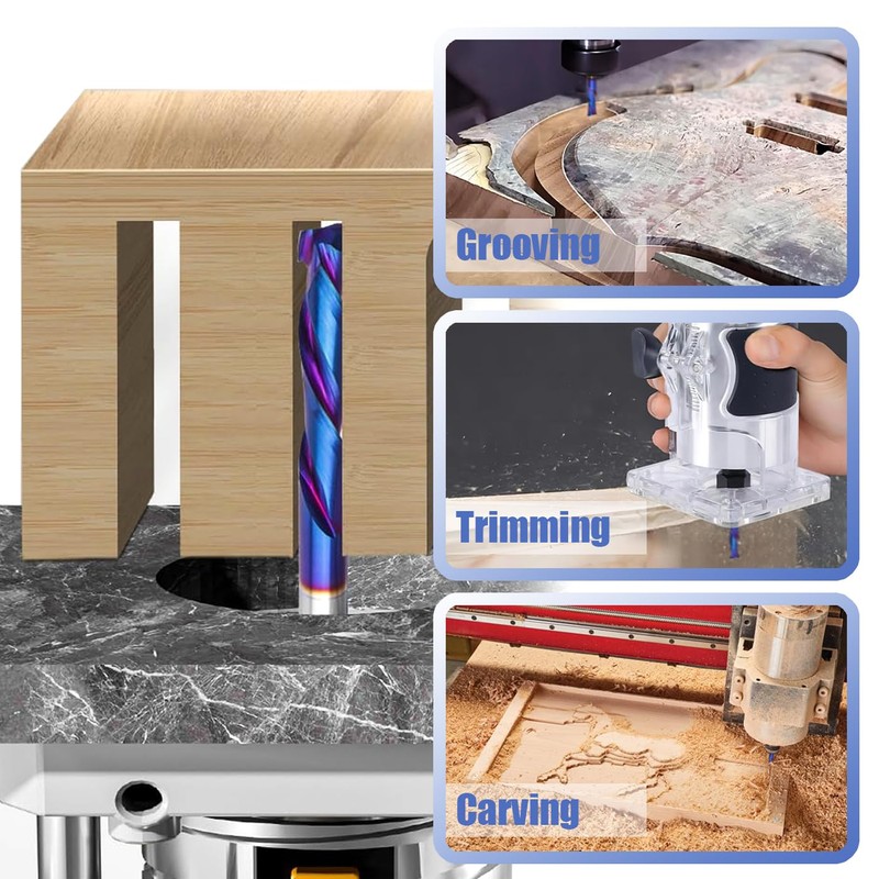 Mesee Up Down Compression Cut Spiral Flush Trim Router Bit