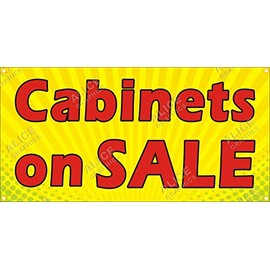 Alice Graphics 22" X 44" Cabinets Sale Banner Sign (Design #5), Existing Text Change Available (Optional)