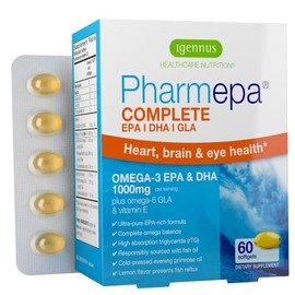 Pharmepa MAINTAIN EPA DHA Omega-3 Fish Oil & D3, 750/250 per serving, Odorless, 60 small softgels