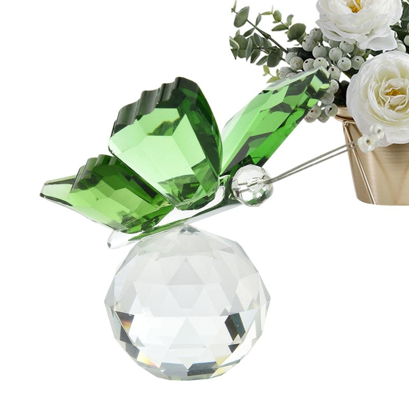 Crystal Butterfly Figurine, Animal Ornament Decoration, Handmade Creative Novelty Elegant