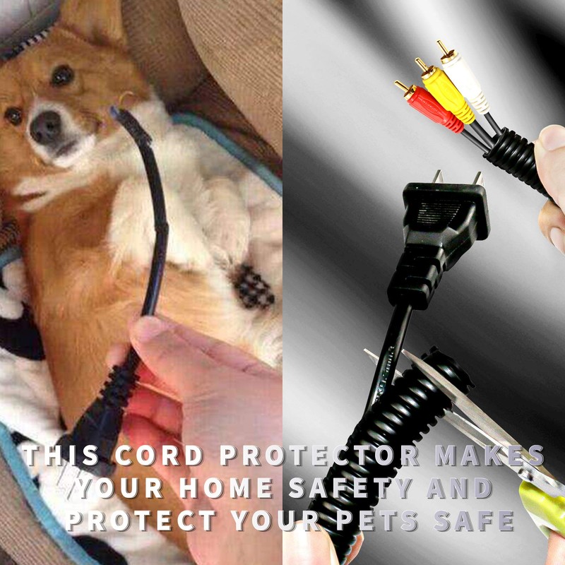 Cacovedo 30 ft Dog Cat Cord Protector Electric Wires Covers