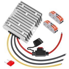 Unbranded DC 36/48V Step Down to 12V 10A 120W Converter Voltage Regulator with Fuse Silver