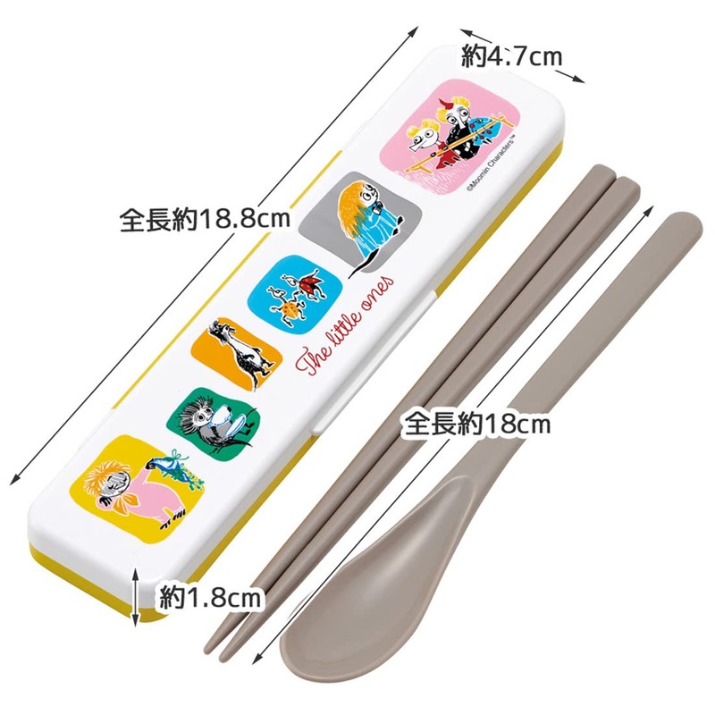 Skater CCS3SAAG-A Llttle ones Moomin Chopsticks & Spoon Set, Antibacterial,