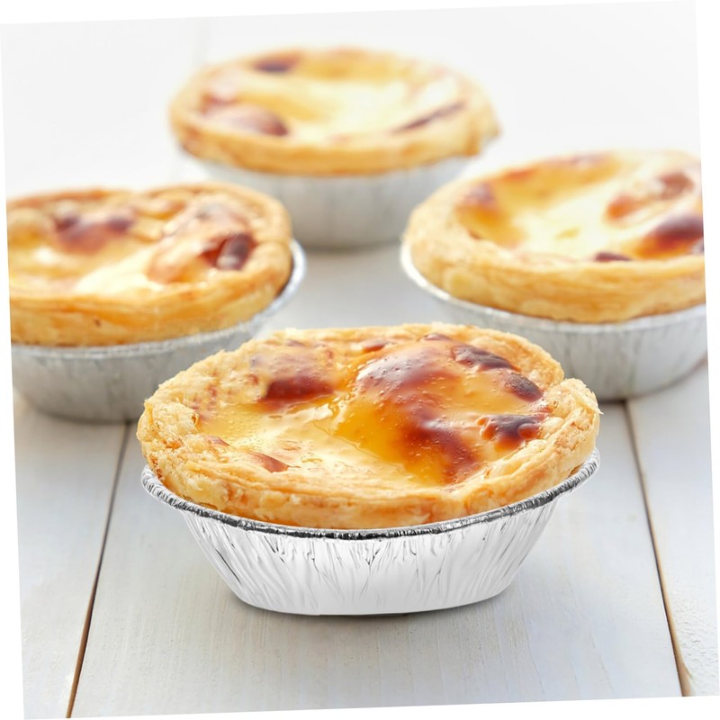 Gatuida 200Pcs Egg Tart Molds Round Foil Trays Baking Cups